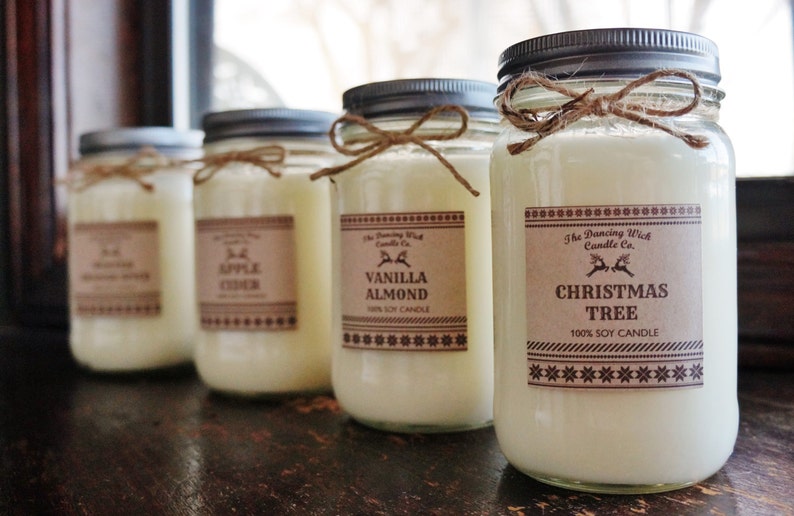 Soy Candle / 16 oz Candle / 8 oz Candle / Mason Jar Candle / Winter Candle / Holiday Sweater Candle / Christmas Candle image 10