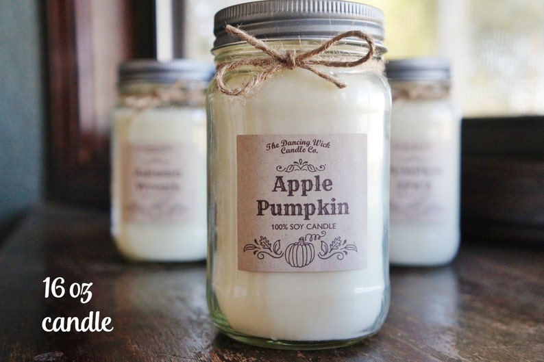 Fall Candle / Pure Soy / Autumn Candle / Fall Decor / Container Candle//Mason Jar Candle//16 oz. Candle/ 8 oz. Candle/Hand Poured/ Dye Free image 8