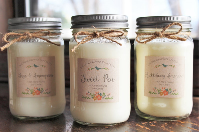Soy Mason Jar Candle////choose Your Scent//container Etsy