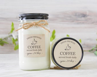 Coffee Candle / Soy Candle / Scented Candle / Coffee Lover Gift / Fresh Brewed Coffee / Coffee Decor / Container Candle / Handpoured