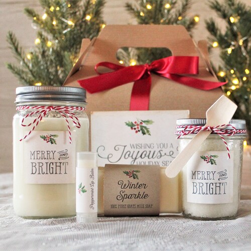 Candle & Spa Gift Set / Gift for Her / Personalized Gift Set / Etsy