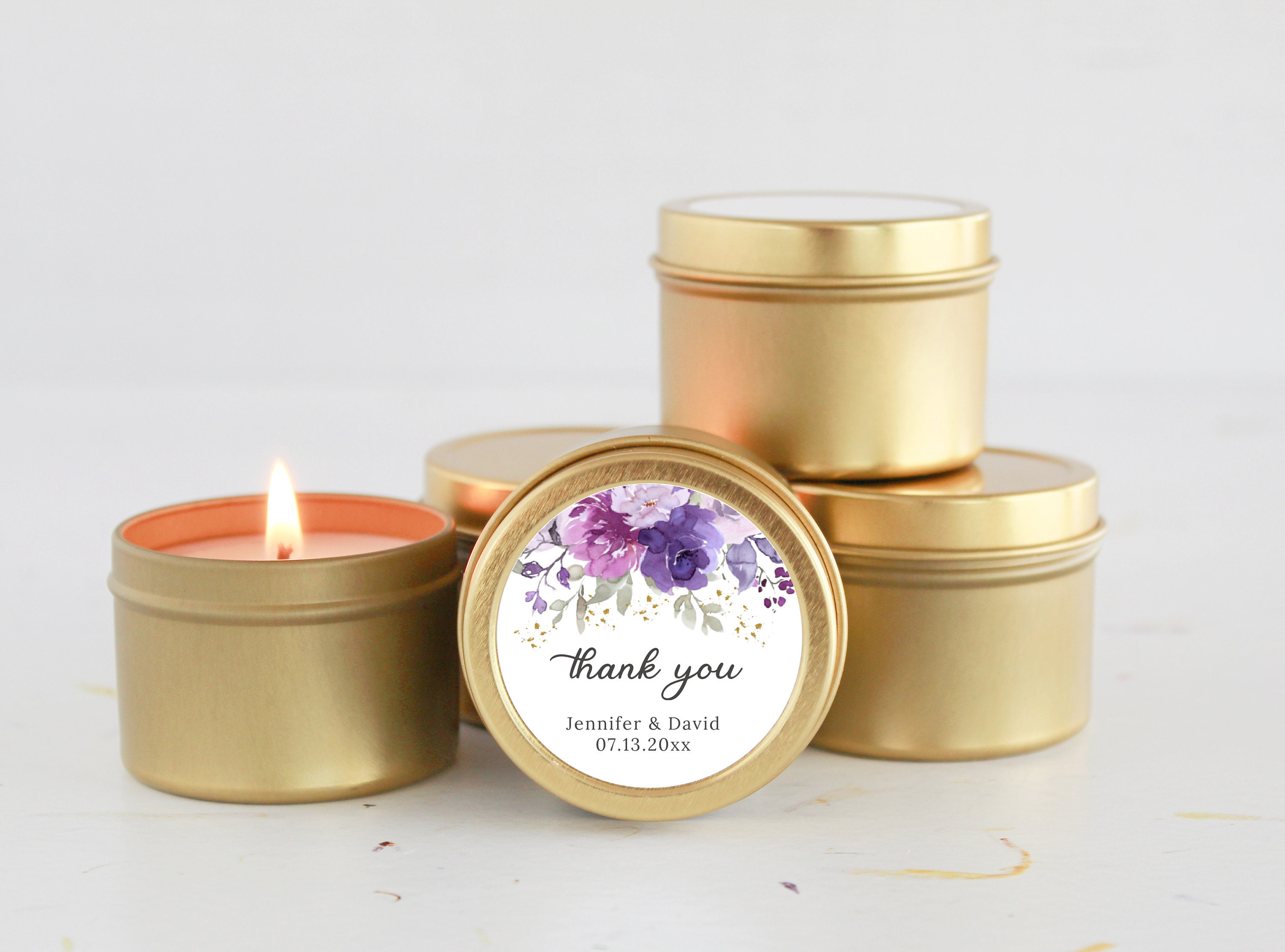 Wedding Favor Candles / Set of 10 Bulk for Guests / Shades of Purple ...