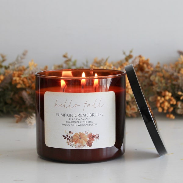 3 Wick Non Scented Candle Etsy