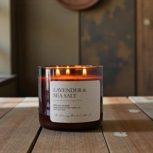 Soy 3 wick Candle / Strong Scented / Gift for Him / Hygge/ Hand Poured / Coffee Candle Book Candle / New Home Gift / Lavender Hostess Gift image 3