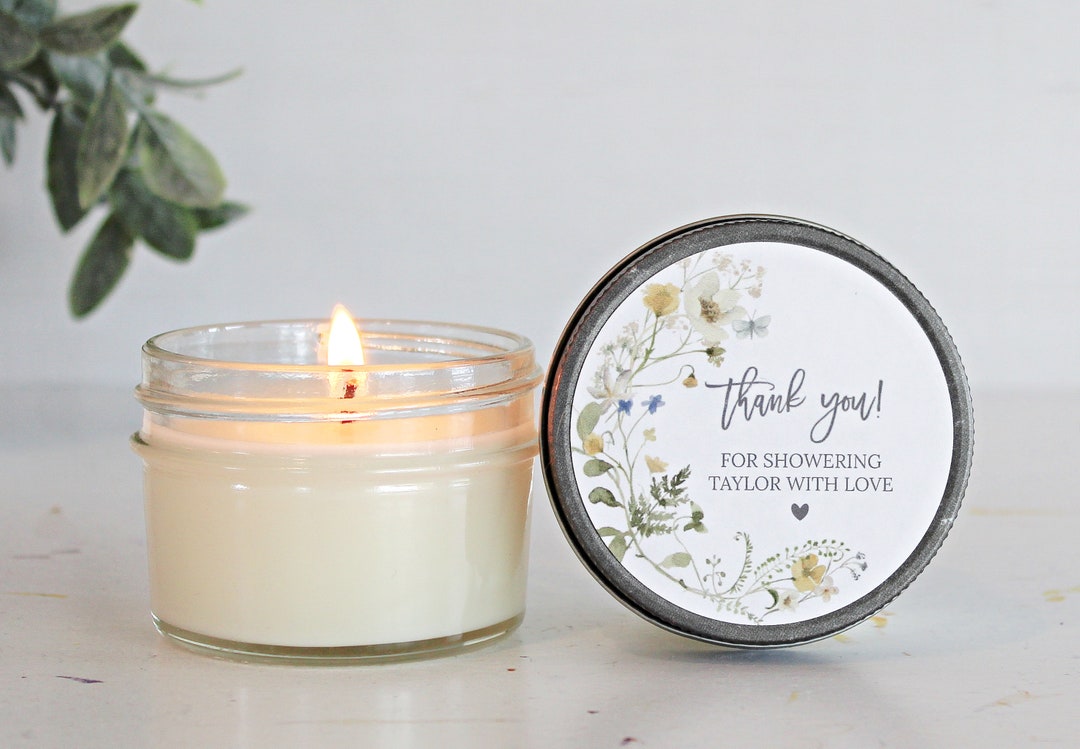 Wildflower Bridal Shower Favor Candles / Personalized 4 Oz. - Etsy