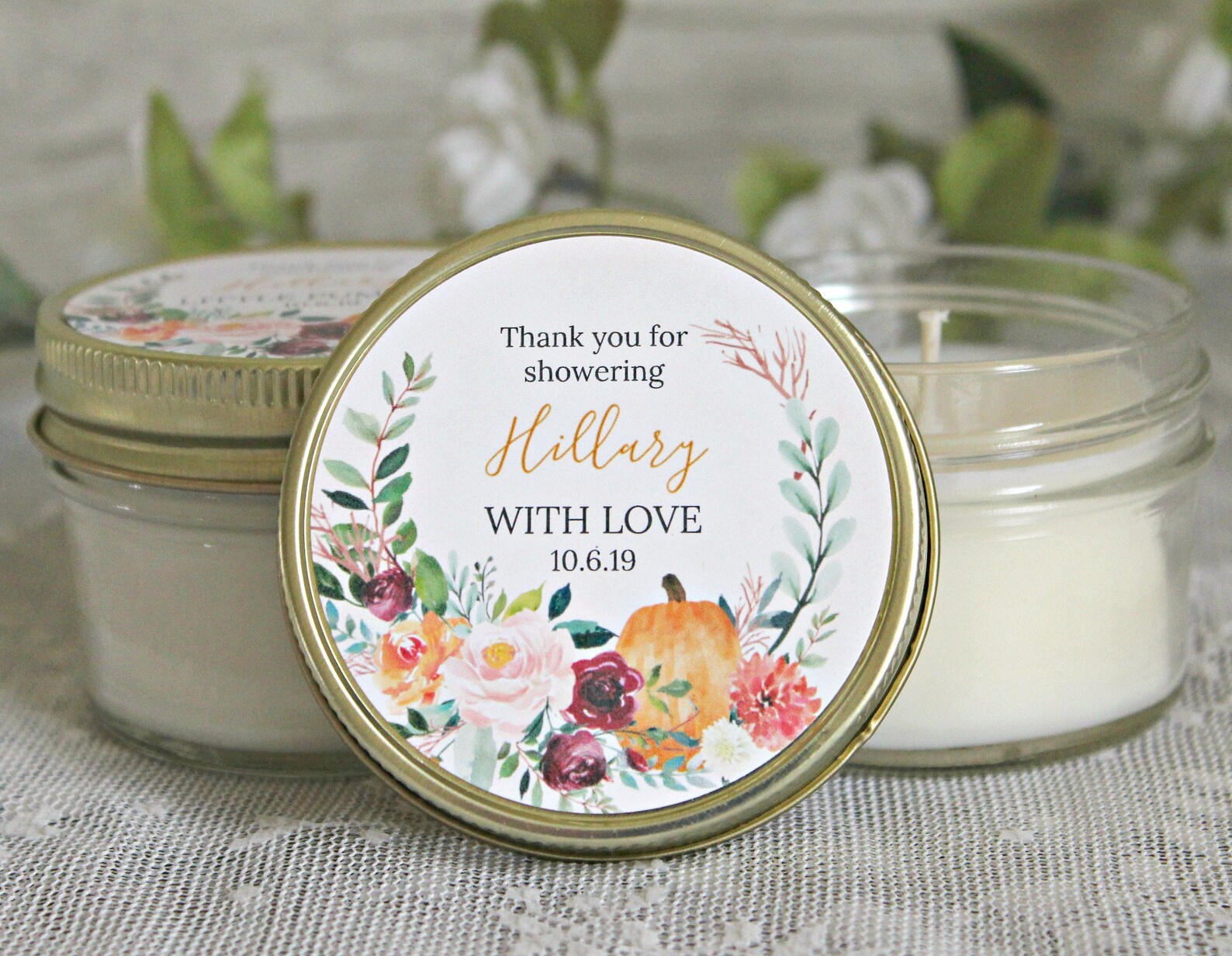 Fall Bridal Shower Favors / Set of 6 4 oz. Candle Favors / Etsy