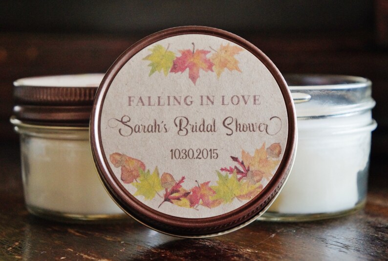 Personalized 4oz Wedding Favor Candles / Autumn Wedding Favor Etsy