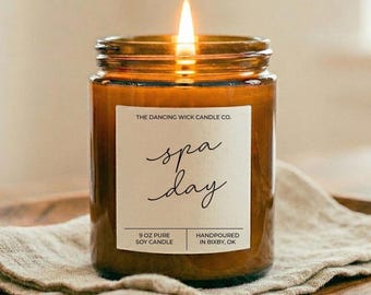 Spa Day Candle | Self Care Gift for Relaxation | Spa Gift Box Candle | Bridesmaid Gift | Wellness Gift | Pamper Gift