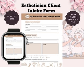 Esthetician Client Intake Form | Digital Skin Consultation PDF, Esthetician Consent Forms | Esthetician Business | Instant Download Us Size