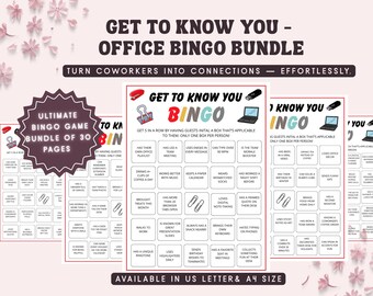 Get To Know You Bingo, Office Icebreaker Games, Team Building Activity Work Corporate Event Games, Party Fun Coworker, Set of 14 Bingo Cards