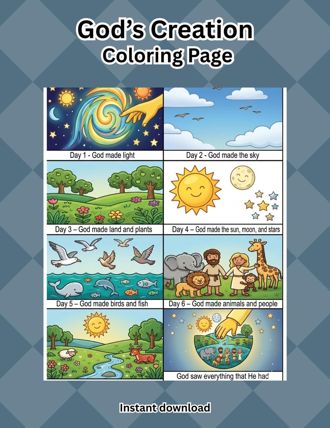 Genesis Story of God's Creation Bible Coloring Page Youth Ministry ...