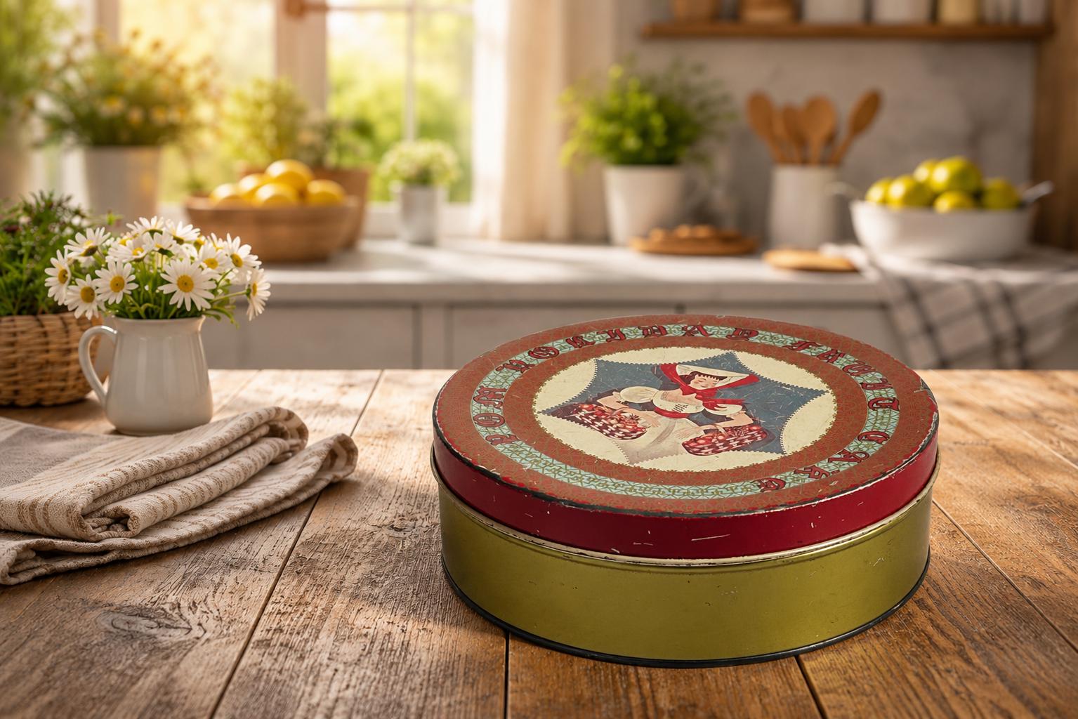 ヴィンテージ菓子型 Deluxe fruitcake tin - Etsy 日本