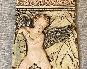 Vintage Cherub Wall Plaque