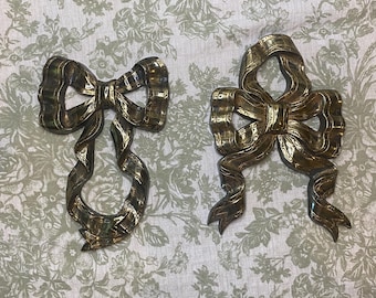 Vintage Syroco Gold Bow Wall Hangings