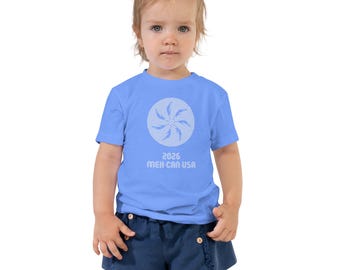 Black and Blue Toddler Soccer Circle 2026 Op Art Shirt
