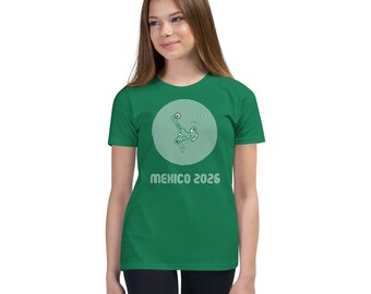Youth Soccer Player Mexico 2026 Short Sleeve T-Shirt