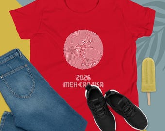 Youth Chest Control Optical Art Tee - Soccer Player Graphic Shirt (many colors)