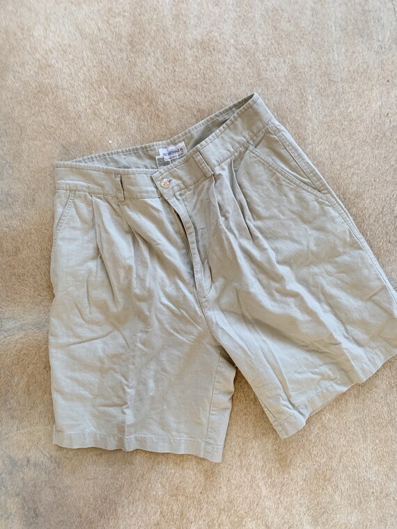 Sage Green Linen Shorts