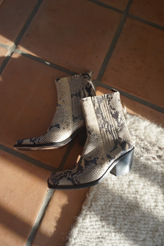 Vintage snakeskin Western Leather Boots