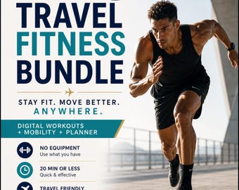 Travel Fitness Bundle | No Equipment Workouts, Mobility Routine, Weekly Tracker (PDF)