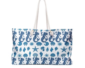 Bolso de fin de semana Blue Sirena (sirena azul) / Colección Take Me To La Playa / Xpresarte
