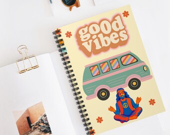 Cuaderno Good Vibes Retro Hippie Van / Cuaderno de espiral