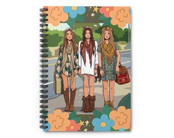 Cuaderno espiral Boho Flower Girls / Rayado