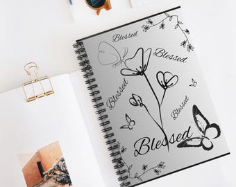 Cuaderno de mariposas florales benditas / Cuaderno de espiral