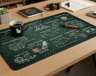 Physics of Cats MOUSE PAD Science Teacher, Cat Lover Office Decor XL Pad