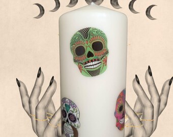 Day Of The Dead Pillar Candle