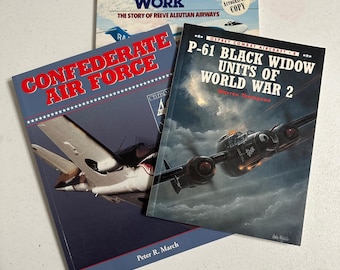 Aviation History Book Lot WWII P-61 Black Widow, Confederate, Aleutian Airways