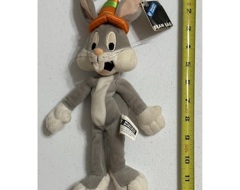 Vintage 1998 Warner Brothers Bugs Bunny Bugs Birthday Bean Bag Plush With Tag