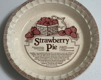 Royal China Jeannette Talerz na przepisy na ciasto truskawkowe Ceramic Vintage Retro 10"