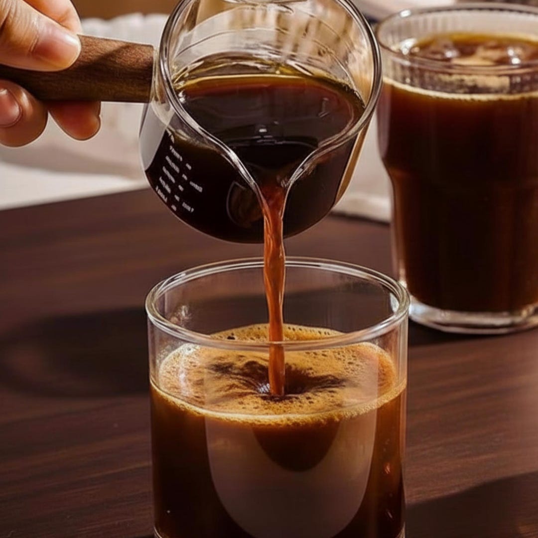 Glass Espresso Measuring Cup With Wood Handle Coffee Measuring Cup ...