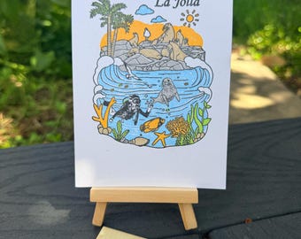 San Diego Handstamped Postcard
