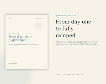 30 60 90 Day New Hire Plan Template, Employee Onboarding Plan, New Manager Onboarding Roadmap, Editable PDF Workbook