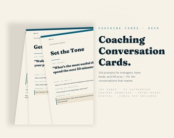 Coaching Conversation Cards for Managers | 104 Printable Prompts (Digital Download)