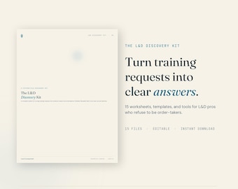 L&D Discovery Kit | Training Needs Analysis Templates (Word, Excel, PPT)