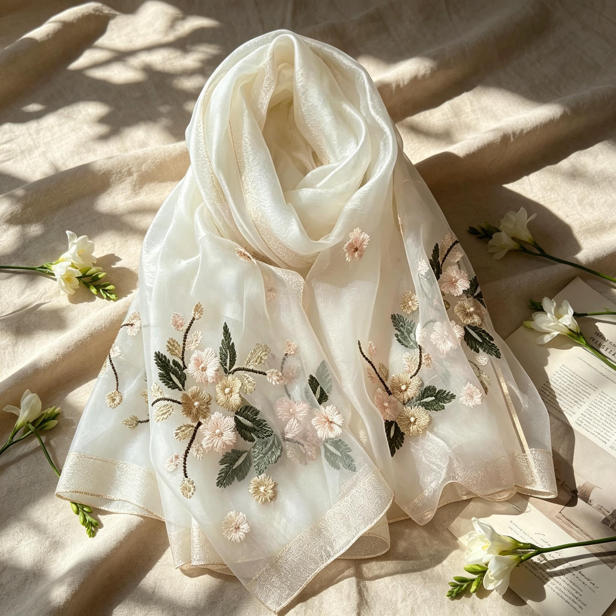 Sheer Vintage Silk Scarf Floral - Etsy