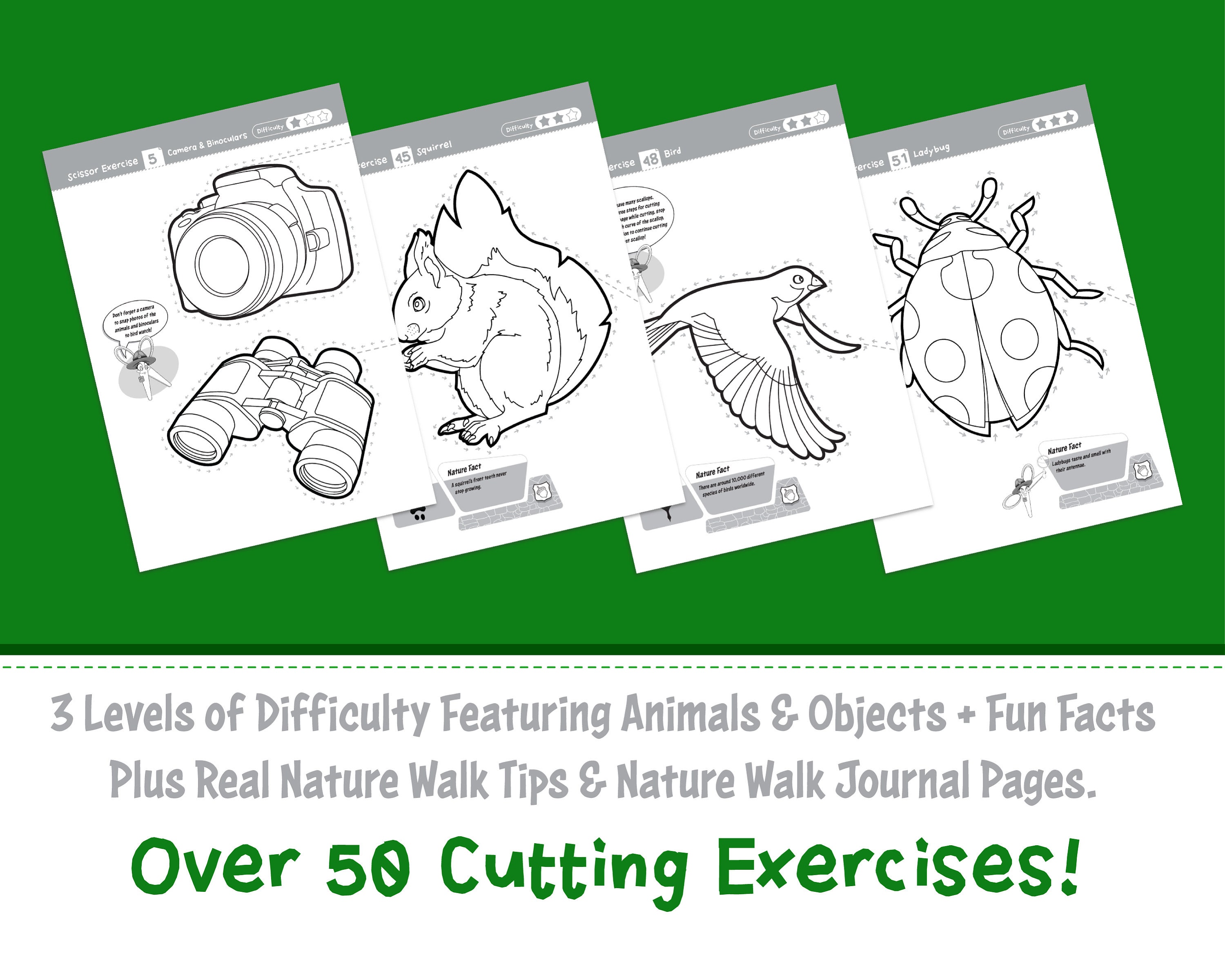 Scissor Practice Skills Activity Worksheets / Nature Walk Adventure ...
