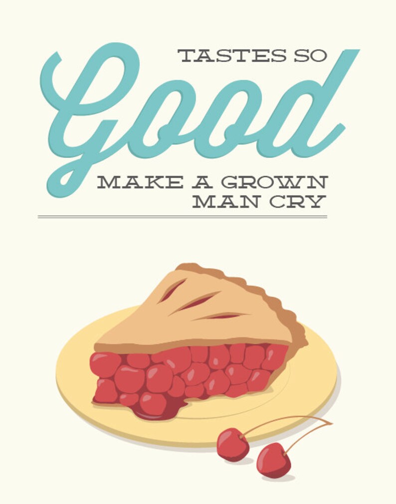 Cherry Pie Kitchen Print Poster Baking Bake Baker Pie Red Etsy