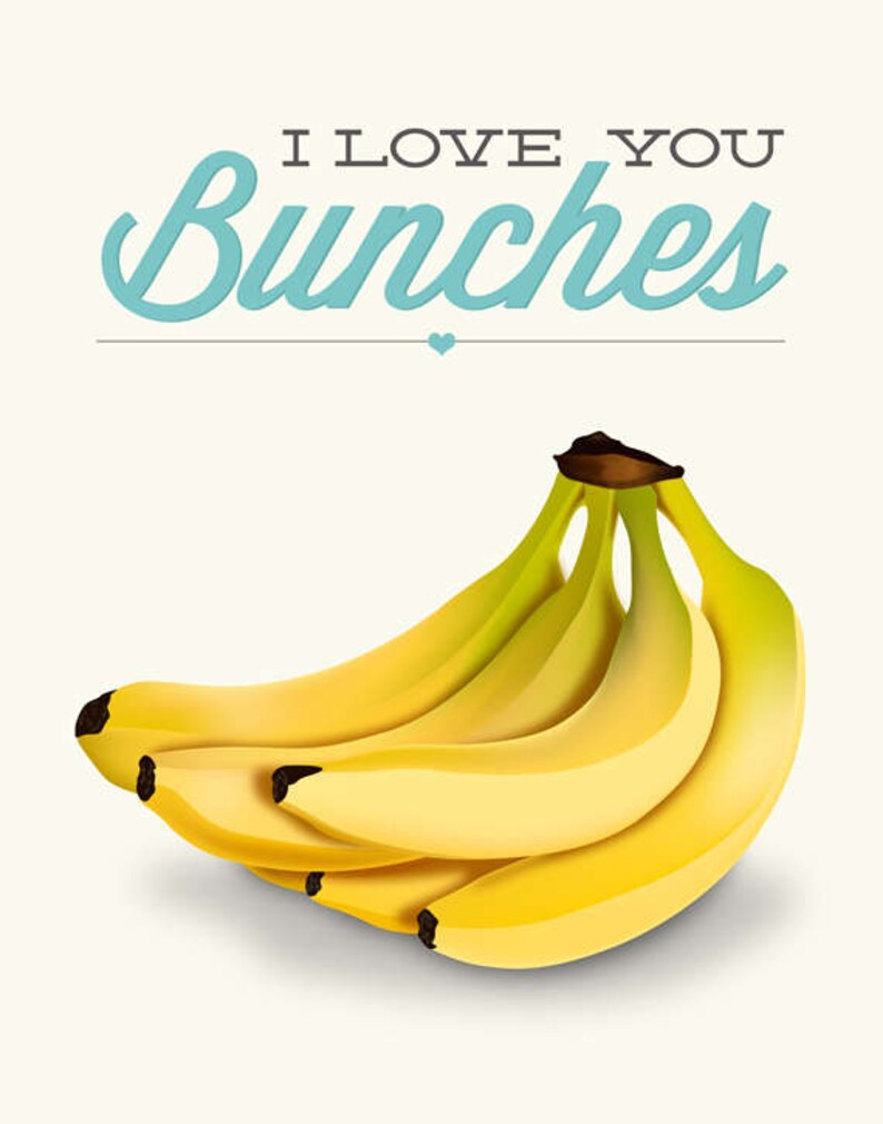 banana-kitchen-print-i-love-you-bunches-poster-modern-art-etsy