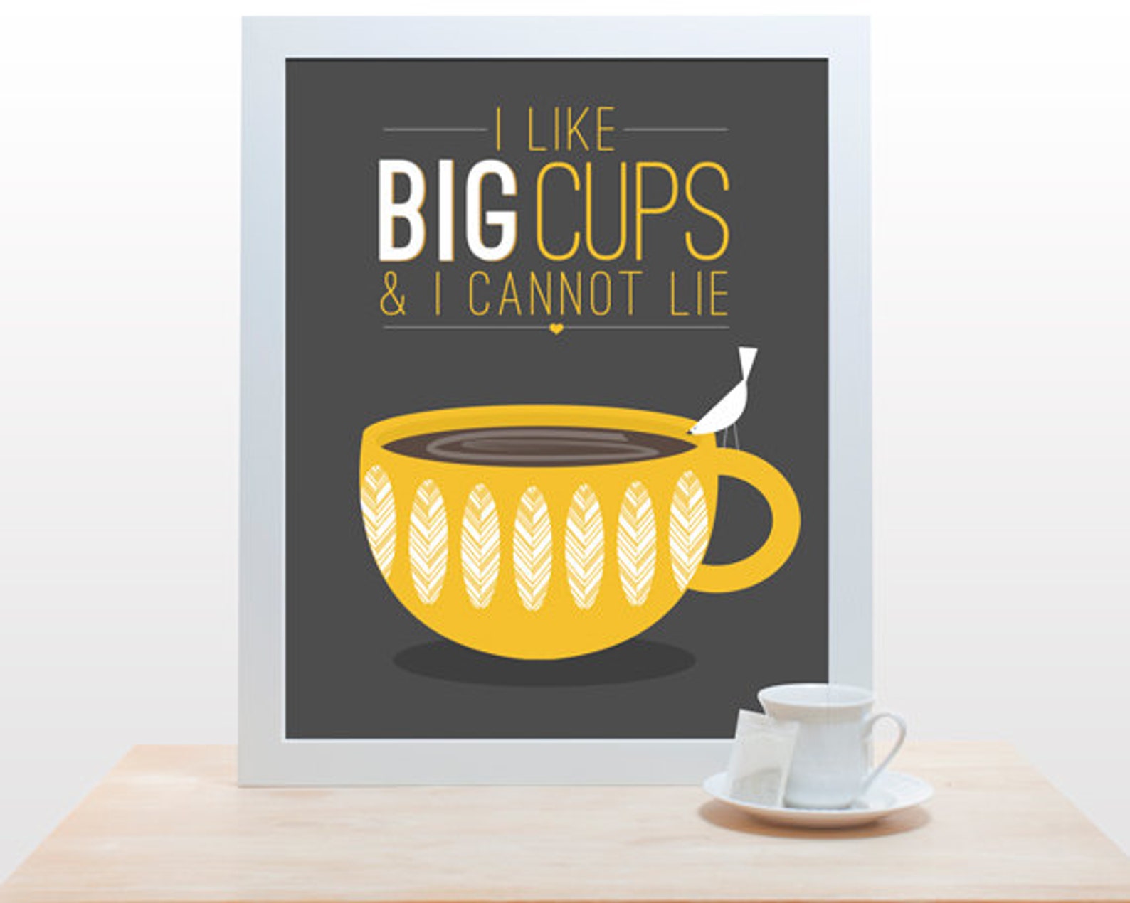 I Like Big Cups and I Cannot Lie Coffee Tea Print Typography - Etsy Canada