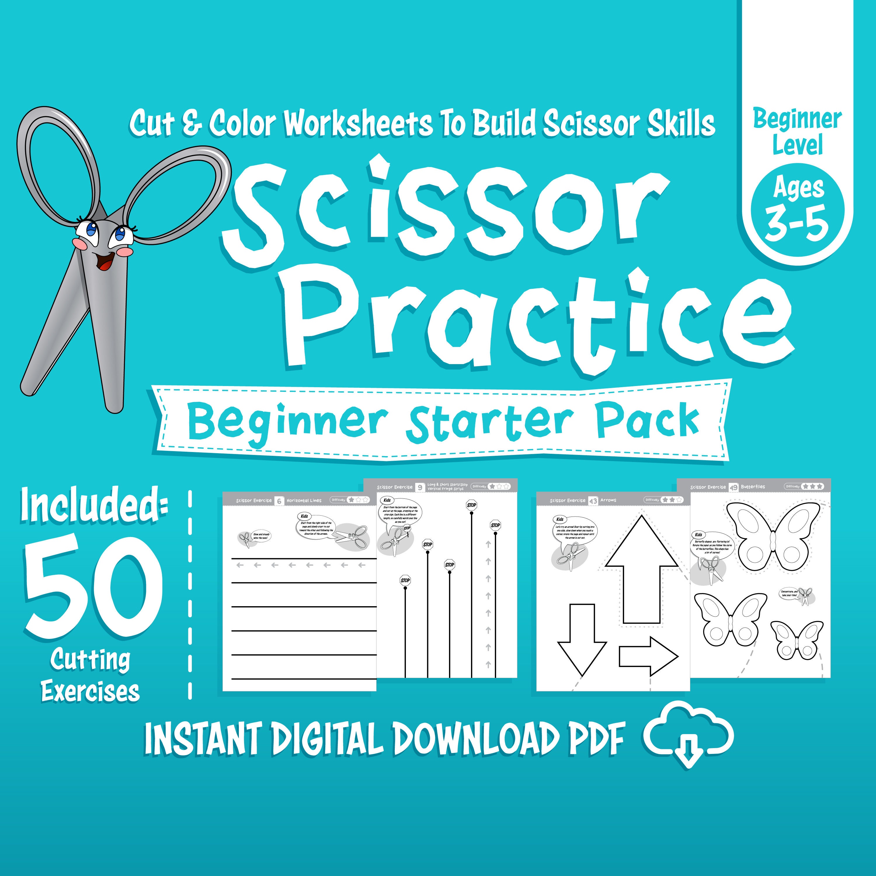 Scissor Skills Preschool Workbook for Kids: A Fun Cutting Practice Activity  Book For Toddlers And Kids Ages 3-5: 40 Pages Of Fun Animals, Shapes And P  (Paperback)