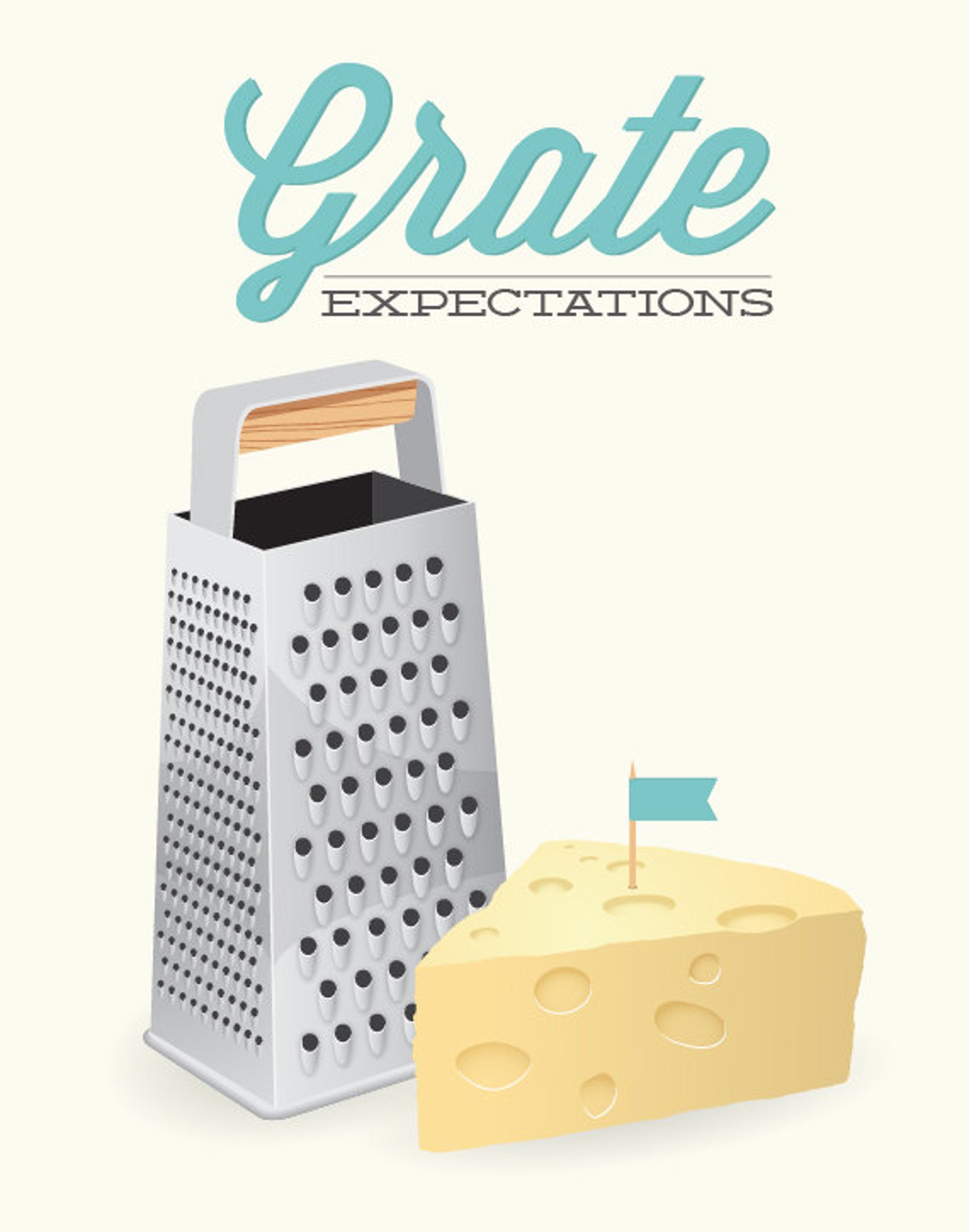Kitchen Print Cheese Grater Grate Expectations Poster art Etsy