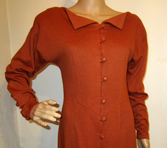 burnt orange midi dress