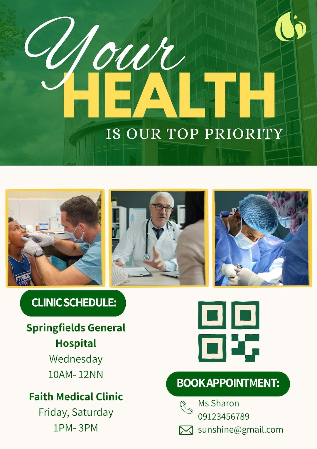 Editable Hospital/clinic Poster Template - Etsy