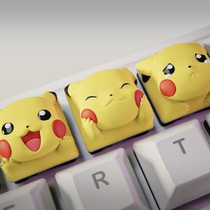 Pikachu Keycaps 3D STL File, Electric Mouse Artisan Keyboard Decor (Digital Download)