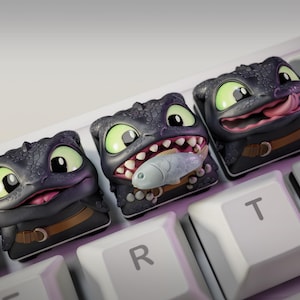Klawisze Artisan inspirowane Bezzębną Nocną Furią, dekoracja klawiatury Dragon (plik STL)