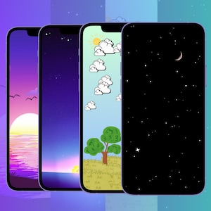 Lofi Mobile Wallpaper Bundle: Day to Night Transition (Digital Download)